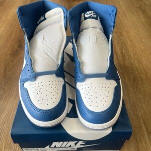 Nike Air Jordan 1 High, True Blue, White, Cement Grey Men’s. Sz 10.5